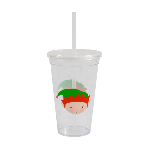 Christmas Character Tumbler Cup With Straw Assorted Styles Kitchen Accessories FabFinds Elf  