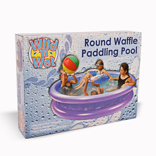 Wild 'n Wet Round Waffle Paddling Pool 182cm x 35cm Outdoor Toys wet n wild   