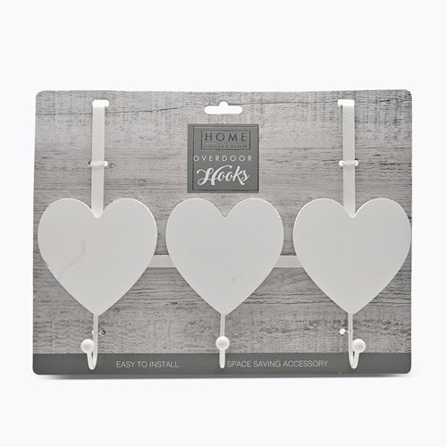 Home Collection Overdoor White Heart Hooks Storage Accessories Home Collection   