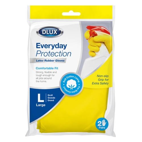 Dlux Everyday Protection Latex Rubber Gloves S/M/L Hygiene Gloves Dlux Large  