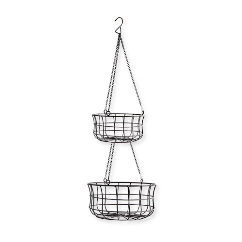 Set Of 2 Hanging Wire Round Baskets Storage Baskets FabFinds   