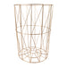 Gold Wire Storage Basket With Wooden Lid 50cm Storage Baskets FabFinds   