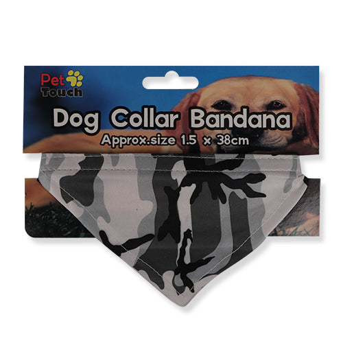 Pet Touch Dog Collar Camouflage Bandana Assorted Designs Dog Accessories Pet Touch Black and Grey  