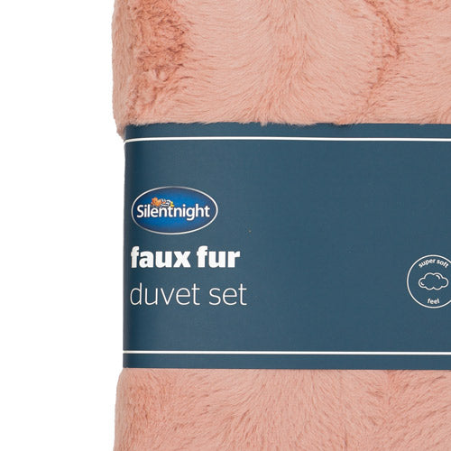 Silentnight Blush Pink Faux Fur Duvet Set Assorted Sizes Duvets Silentnight Double  