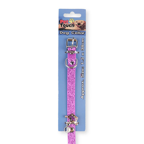 Pet Touch Glittery Dog Collar Assorted Colours Dog Accessories Pet Touch   
