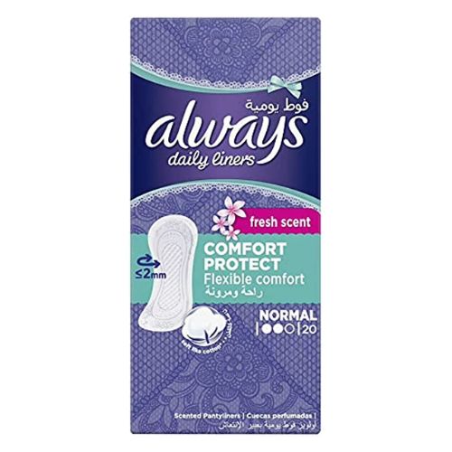 Always Daily Liners Comfort Protect Normal Pantyliners 20 Feminine Care Always   