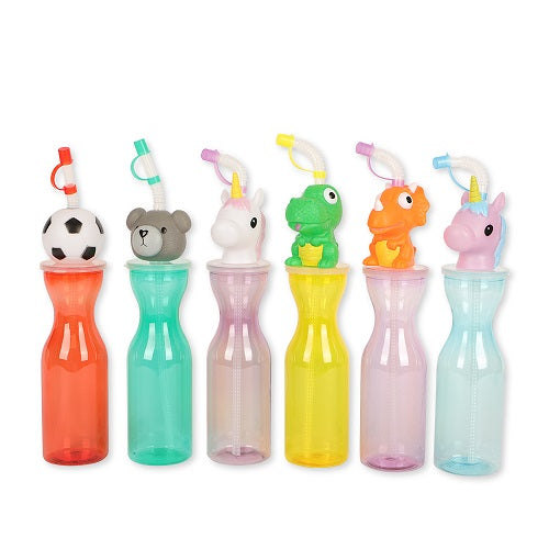 Animal Head Drinks Bottle With Straw Water Bottles FabFinds   