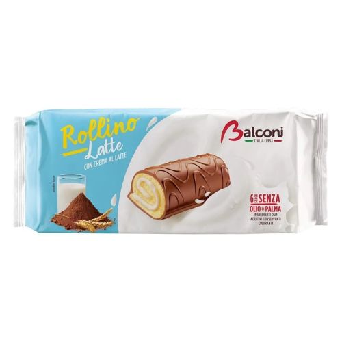 Balconi Rollino Latte Milk Cream Sponge Cake 6 Pk 222g Snack Cakes balconi   