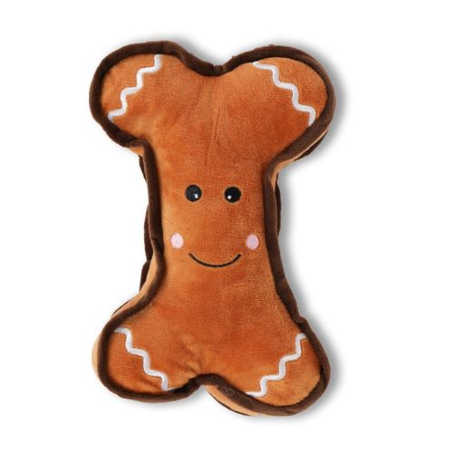 Christmas Gingerbread Bone Dog Play Toy Dog Toy Paws Behavin' Badly   