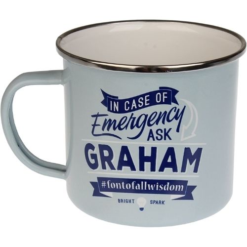 Enamel Personalised Coffee Mug Graham Mugs FabFinds   