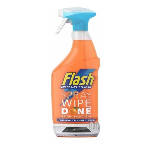Flash Wipe & Done Kitchen Spray Madarin 800ml Anti Bacterial Cleaners Flash   