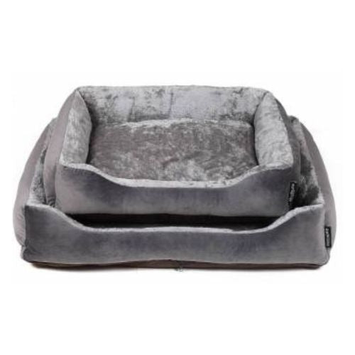Hounds Grey Faux Fur Pet Bed Large Dog Beds Hounds   