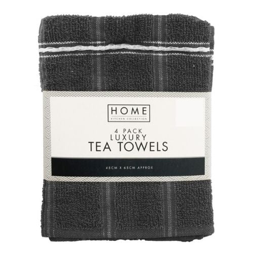 Home Kitchen Collection Luxury Tea Towels Dark Grey 4 Pk Tea Towels Home Collection   