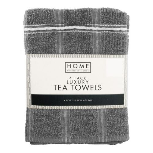 Home Kitchen Collection Luxury Tea Towels Light Grey 4 Pk Tea Towels Home Collection   
