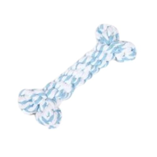 Hounds Multi-Coloured Cotton Woven Rope Bone Dog Toy Dog Toys Hounds White & Blue  