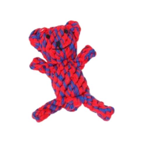 Hounds Colourful Cotton Rope Woven Teddy Dog Toy Dog Toys Hounds Red & Blue  