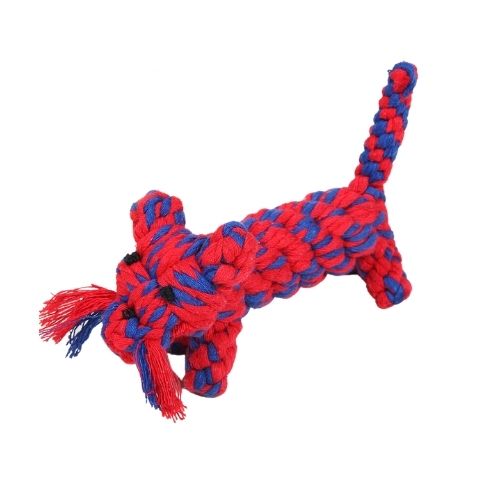 Hounds Colourful Cotton Rope Woven Tiger Dog Toy Dog Toys Hounds Red & Blue  