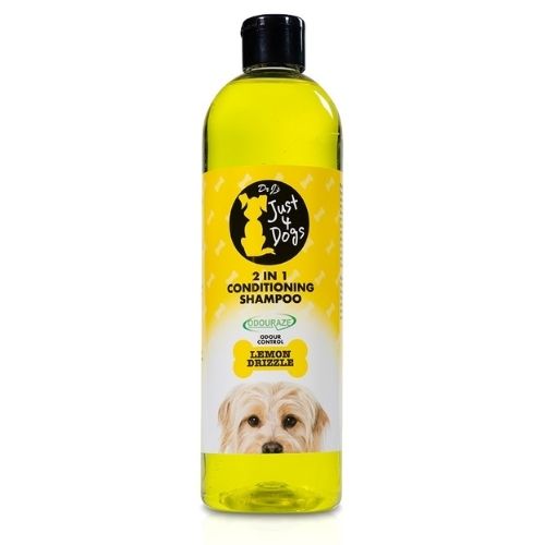 Just 4 Dogs 2 In 1 Conditioning Shampoo Lemon Drizzle 500ml Pet Shampoo & Conditioner just 4 dogs   