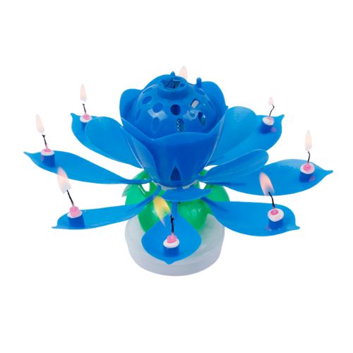 Lotus Flower Musical Birthday Candle Assorted Colours Birthday Candles jaunty partyware   