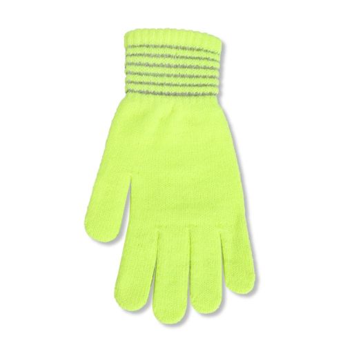 Mens Reflective Knitted Gloves One Size Assorted Colours Hats, Gloves & Scarves FabFinds Neon Yellow  