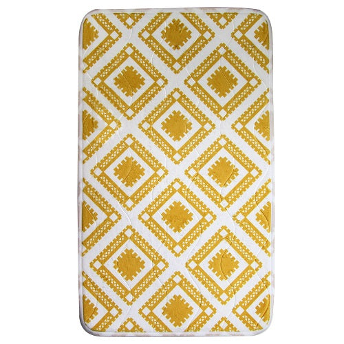 Home Collection Microfibre Ochre Patterned Bath Mat Bathroom Accessories Home Collection   