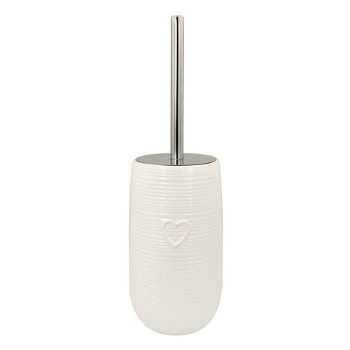 Moda Bathroom Essentials Heart Toilet Brush Bathroom Accessories Moda White  