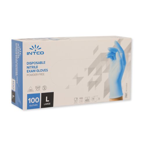 Intco Disposable Nitrile Exam Gloves Assorted Sizes 100 Pk Disposable Gloves FabFinds Large  