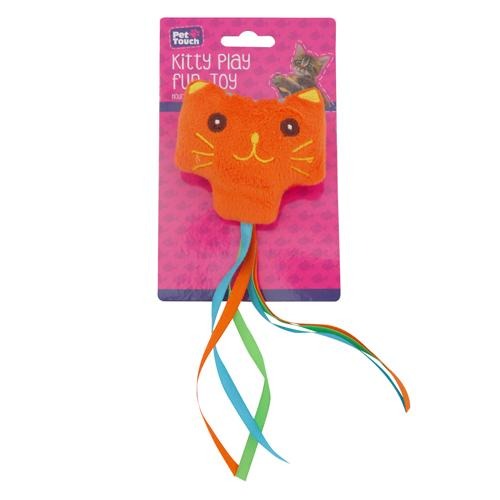 Pet Touch Kitty Play Plush Cat Toy Assorted Colours Cat Toys Pet Touch Orange  