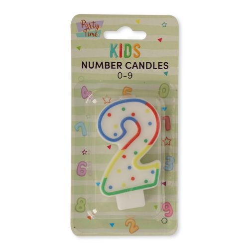 Party Time Kids Number Birthday Candles 0-9 Birthday Candles PS Imports No.2  