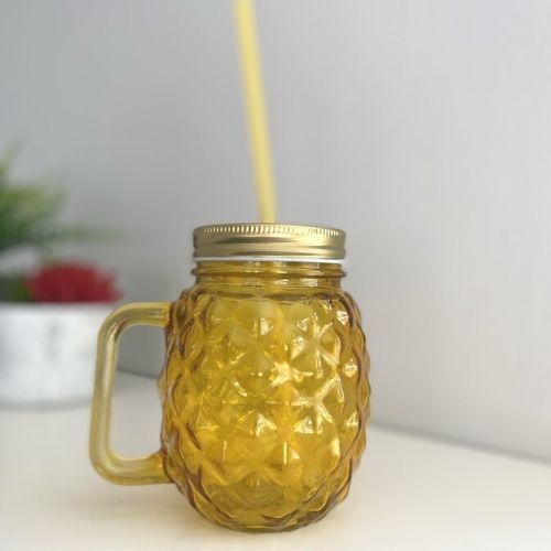 Pineapple Mason Drinking Jar 450ml Kitchen Accessories FabFinds   