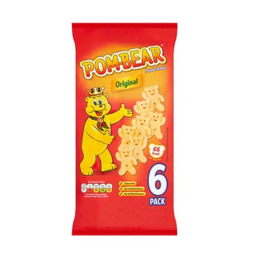 Pom-Bear Potato Snacks 6 x 13g Crisps, Snacks & Popcorn Pombear   