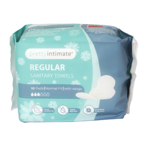Pretty Intimate Regular Sanitary Towels 10 Pack Feminine Care Quest Personal Care   