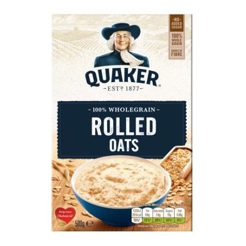 Quaker Rolled Oats Wholegrain 500g Cereals Quaker   