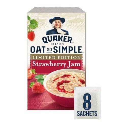 Quaker Oats So Simple Strawberry Jam x 8 Sachets Cereals Quaker   