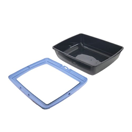 Rosewood Eco Line Deluxe Litter Tray Slate Blue/Black Cat Litter Boxes Rosewood   