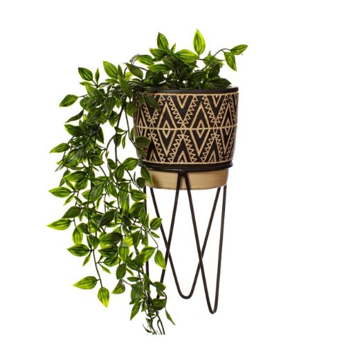 Sass & Belle Nomad Planter With Wire Stand Plant Pots & Planters Sass & Belle   