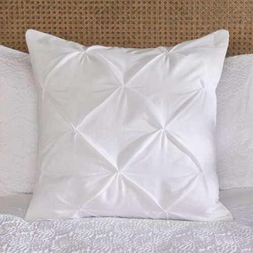Silentnight White Sustainable Pinch Pleat Cushion 52cm x 52cm Cushions Silentnight   