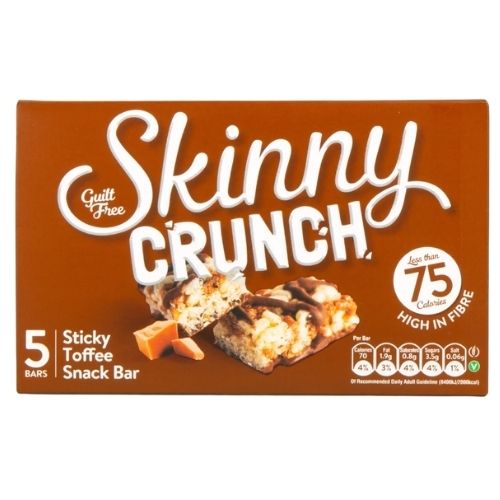 Skinny Crunch Bars Sticky Toffee 5pk 20g Biscuits & Cereal Bars skinny crunch   