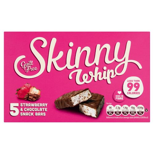 Skinny Whip Bars Strawberry & Chocolate 5pk 25g Biscuits & Cereal Bars skinny bars   