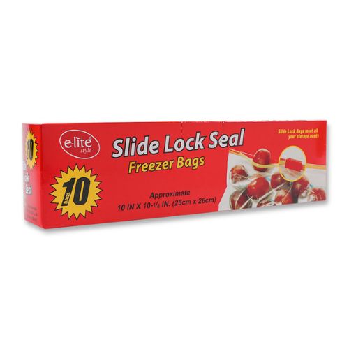 Slide Lock Seal Freezer Bags 10 Pack Kitchen Accessories Elite Style   