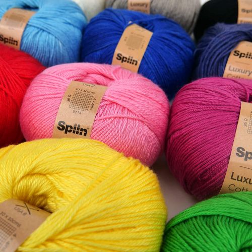 Spiin Luxury Cotton Yarn Assorted Colours 50g Knitting Yarn & Wool spiin   