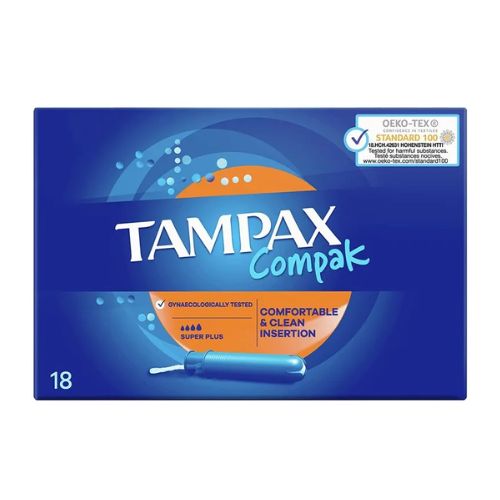 Tampax Compak Comfortable & Clean Super Plus 18 Pk Feminine Care Tampax   