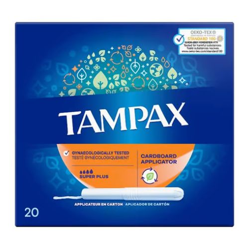 Tampax Super Plus Tampons With Cardboard Applicator 20 Pk Feminine Care Tampax   