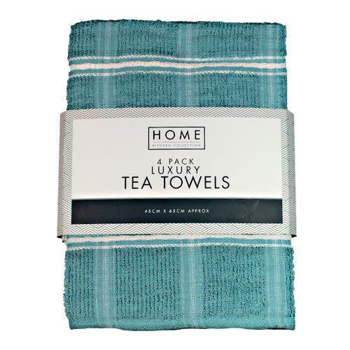 Home Kitchen Collection Luxury Tea Towels Teal 4 Pack Tea Towels Home Collection   