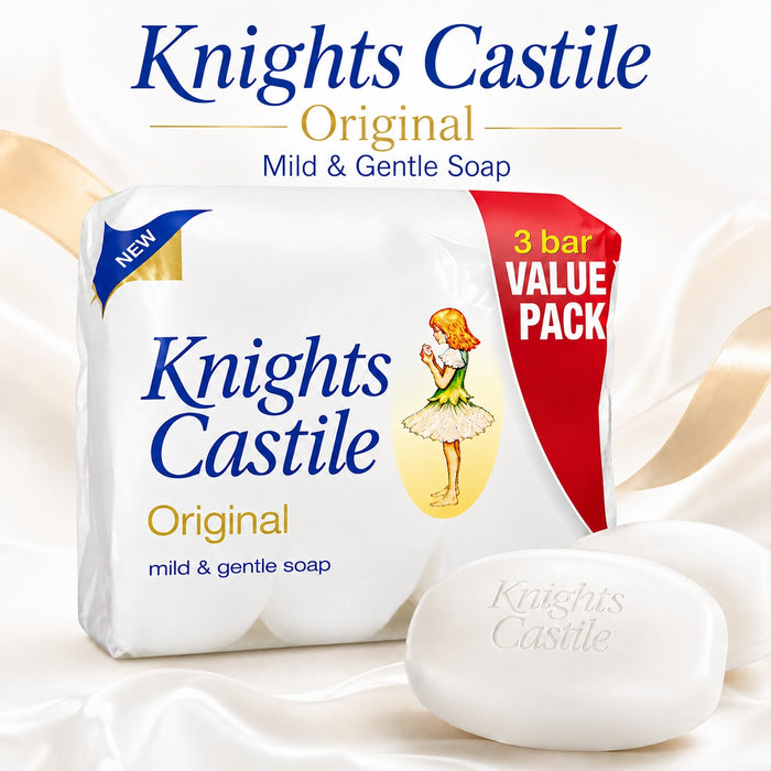 Knight's Castile Original Soap Value Pack 3 x 90g Assorted Pack Size Soap Knights