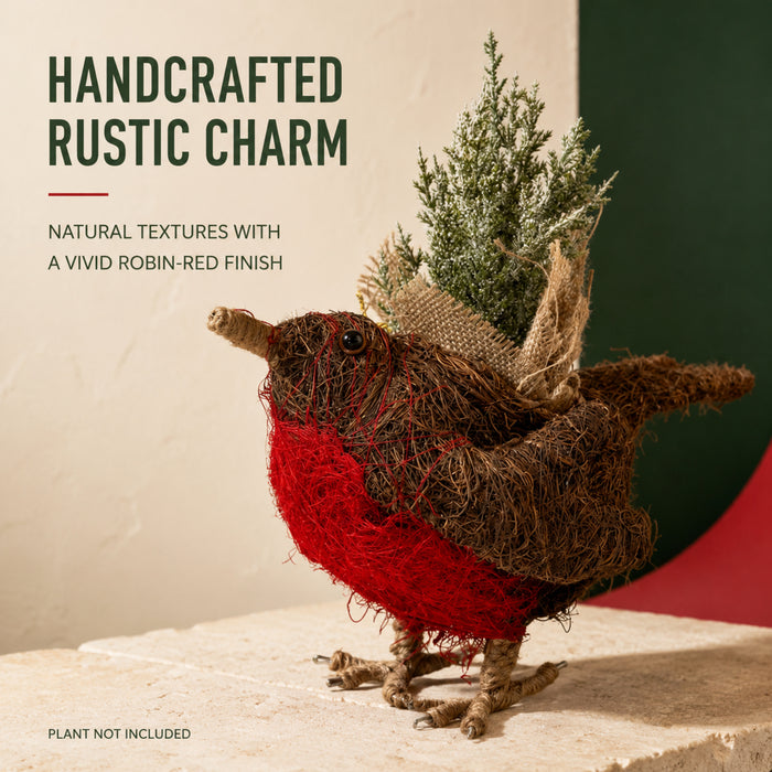 Rattan Robin Red Breast Home Planter Garden Planter Fabfinds