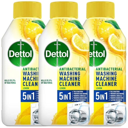 Dettol Antibacterial Washing Machine Cleaner Lemon Breeze 250ml Washing Machine Cleaners Dettol Pack of 3