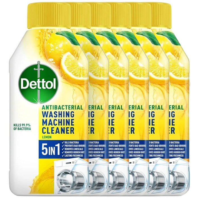 Dettol Antibacterial Washing Machine Cleaner Lemon Breeze 250ml Washing Machine Cleaners Dettol Pack of 6