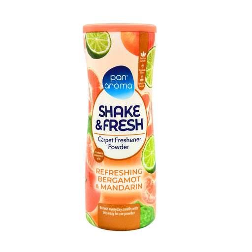 Pan Aroma Shake & Fresh Carpet Freshener Powder Bergamot & Mandarin 500g Floor & Carpet Cleaners Pan aroma