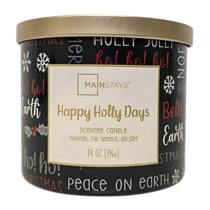 Mainstays Scented 3 Wick Jar Candle Happy Holly Days 14oz Candles Mainstays
